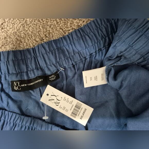New York & Company | NWT | Blue Linen Capri Pants | XXL - Picture 3 of 8